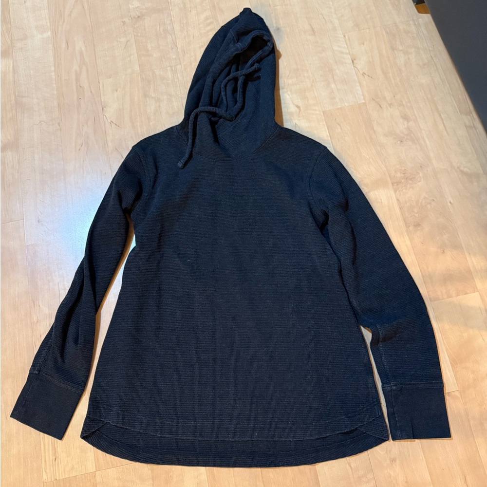 Duluth Trading Co Black Hooded Thermal Sweatshirt